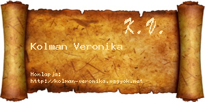 Kolman Veronika névjegykártya